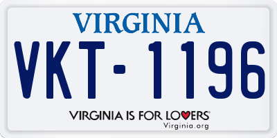 VA license plate VKT1196