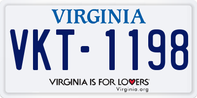 VA license plate VKT1198