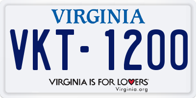 VA license plate VKT1200