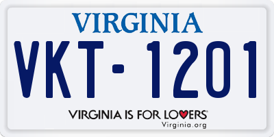 VA license plate VKT1201
