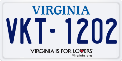 VA license plate VKT1202