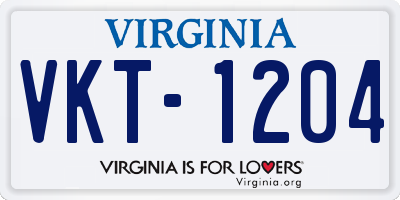 VA license plate VKT1204