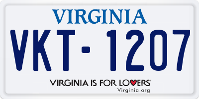 VA license plate VKT1207