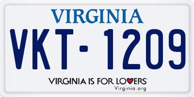 VA license plate VKT1209