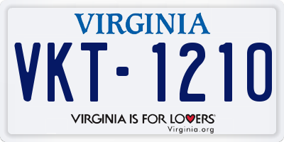 VA license plate VKT1210