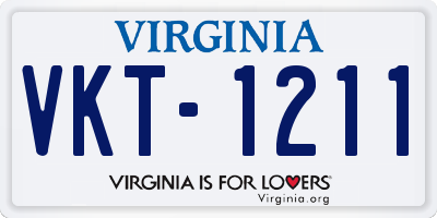 VA license plate VKT1211