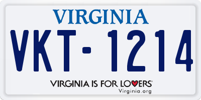 VA license plate VKT1214