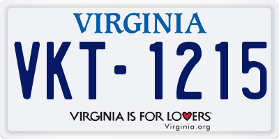 VA license plate VKT1215