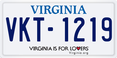 VA license plate VKT1219