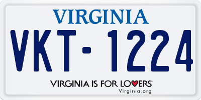 VA license plate VKT1224