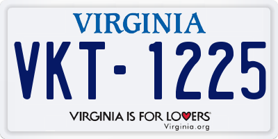 VA license plate VKT1225