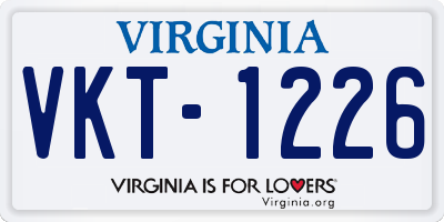 VA license plate VKT1226