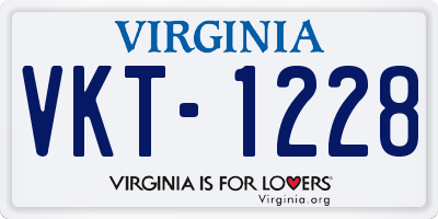 VA license plate VKT1228