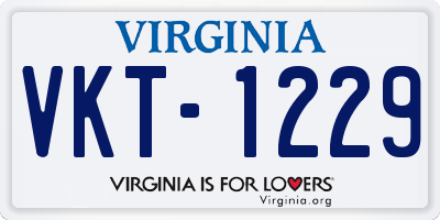 VA license plate VKT1229