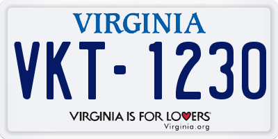 VA license plate VKT1230