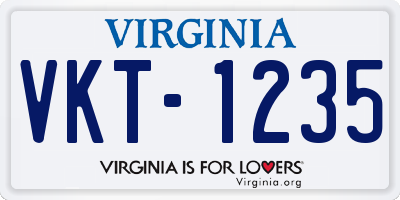 VA license plate VKT1235