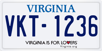 VA license plate VKT1236