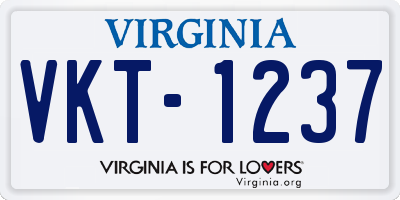 VA license plate VKT1237