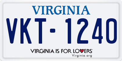 VA license plate VKT1240