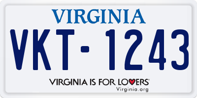 VA license plate VKT1243