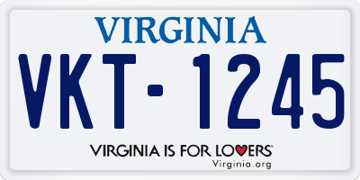 VA license plate VKT1245