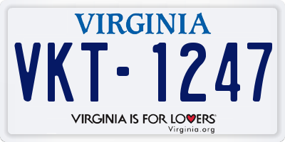 VA license plate VKT1247