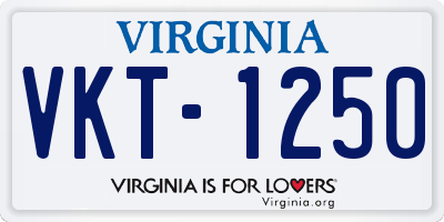 VA license plate VKT1250