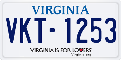 VA license plate VKT1253
