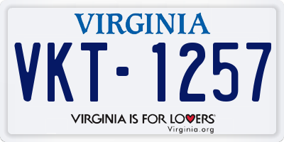 VA license plate VKT1257