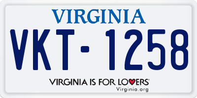 VA license plate VKT1258