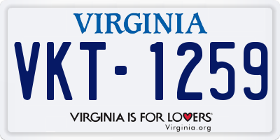 VA license plate VKT1259
