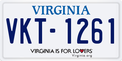 VA license plate VKT1261