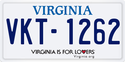 VA license plate VKT1262