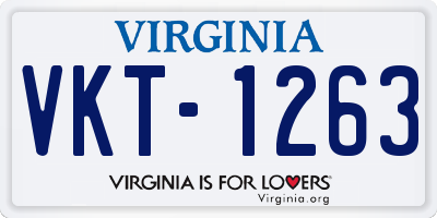 VA license plate VKT1263