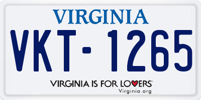 VA license plate VKT1265