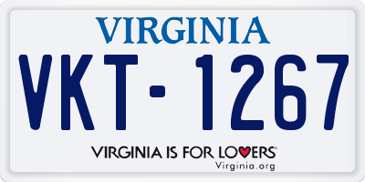 VA license plate VKT1267