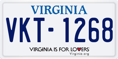 VA license plate VKT1268
