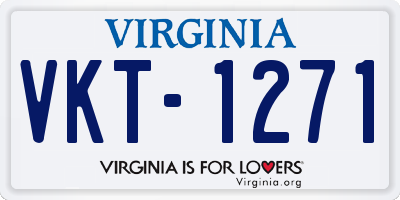 VA license plate VKT1271