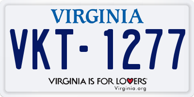 VA license plate VKT1277