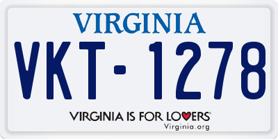 VA license plate VKT1278