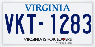 VA license plate VKT1283