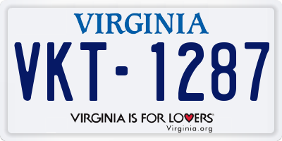 VA license plate VKT1287