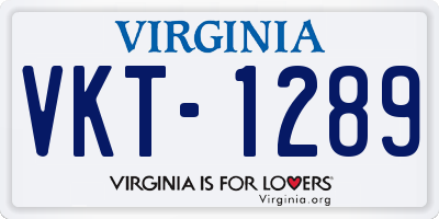 VA license plate VKT1289