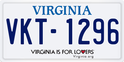 VA license plate VKT1296