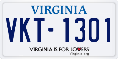 VA license plate VKT1301