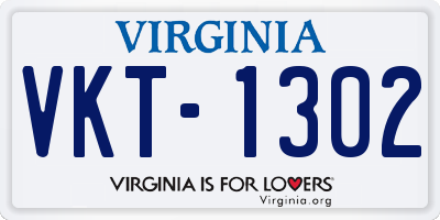 VA license plate VKT1302