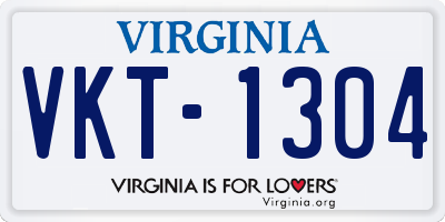 VA license plate VKT1304