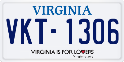 VA license plate VKT1306