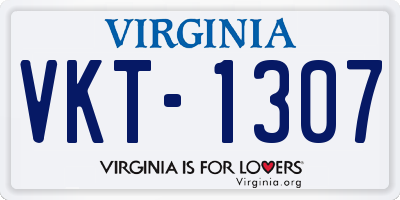 VA license plate VKT1307
