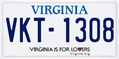 VA license plate VKT1308